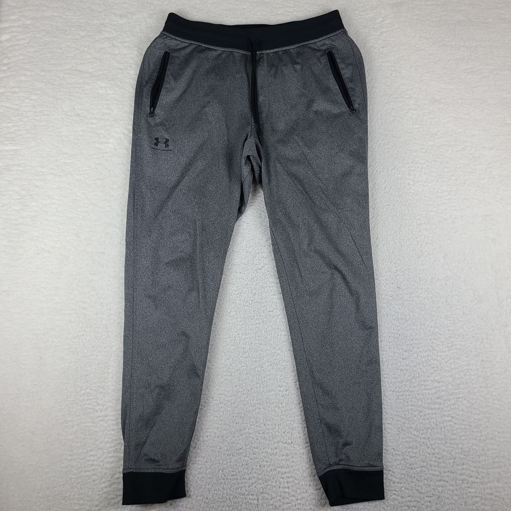 Under Armour Pants Mens Large Gray Skinny Loose Track Sweatpants Joggers 1290261